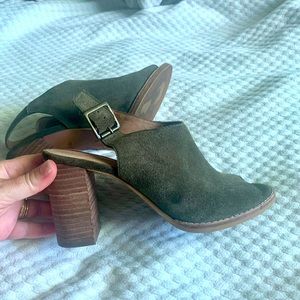 Madewell Olive Green Suede Slingbacks / Heels - Size 6